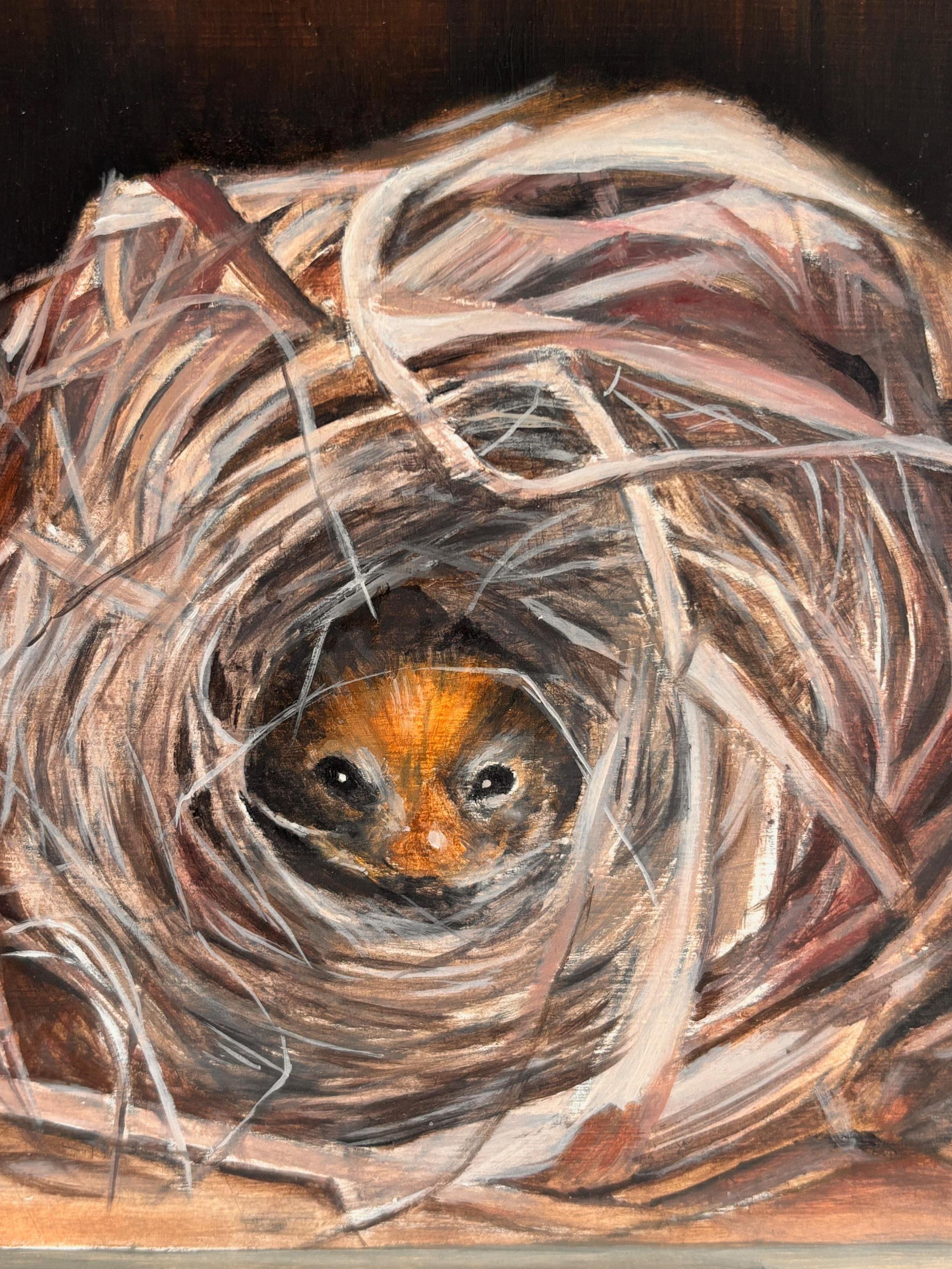 My Home- original realistisches Ölgemälde- zeitgenössische Kunst in der freien Natur (Braun), Animal Painting, von Lucinda Holland