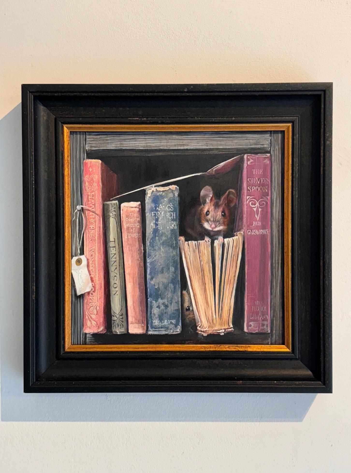 Der Silberlöffel - original realistisches Ölgemälde - zeitgenössische Kunst in der freien Natur (Schwarz), Animal Painting, von Lucinda Holland