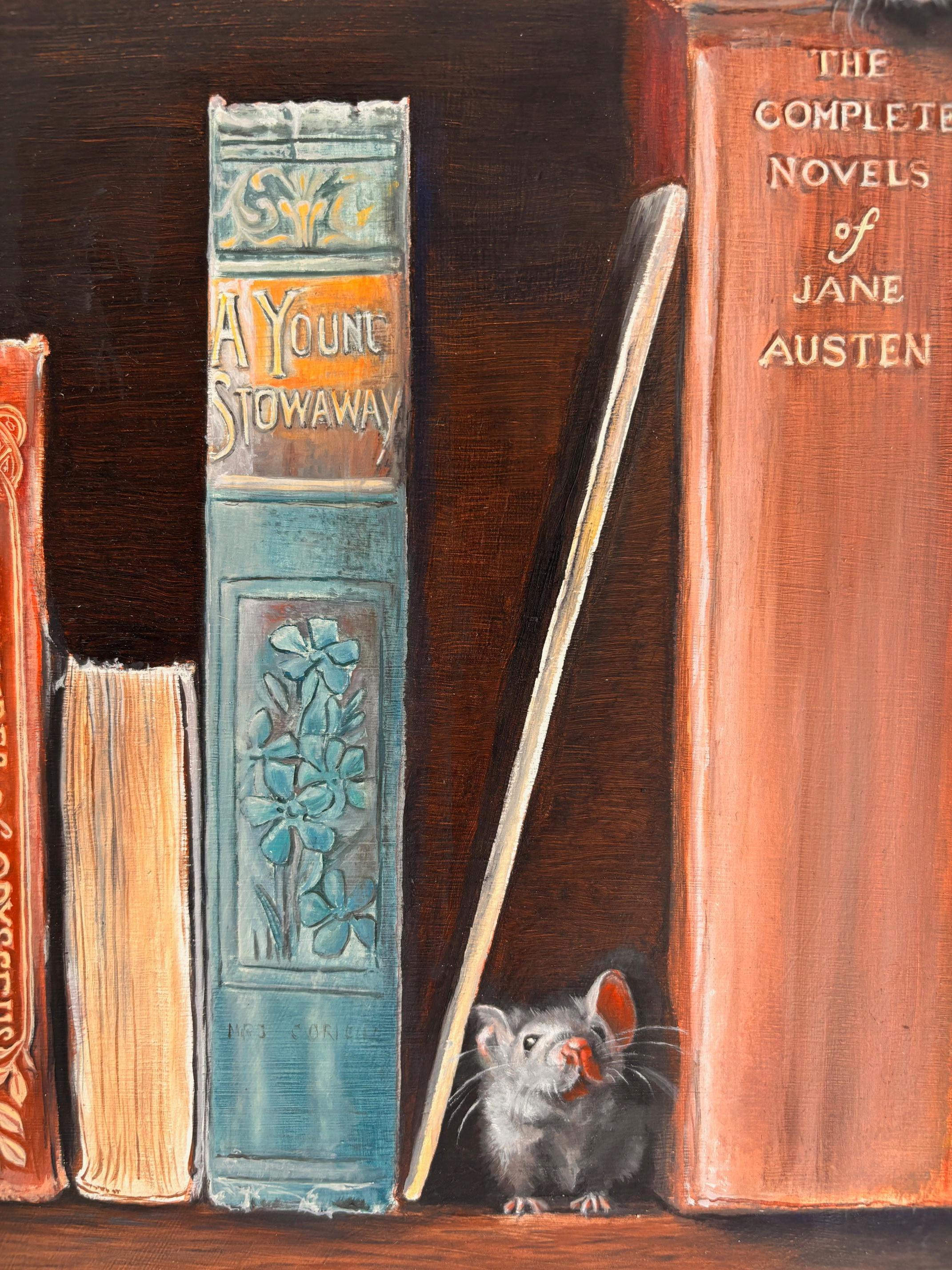 Die jungen blinden Passagiere - original realistisches Ölgemälde - zeitgenössische Kunst in der freien Natur (Braun), Animal Painting, von Lucinda Holland
