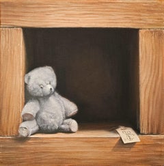 Wo du mich verlassen hast - original realistisches Ölgemälde - Zeitgenössische Kunst der Tierwelt