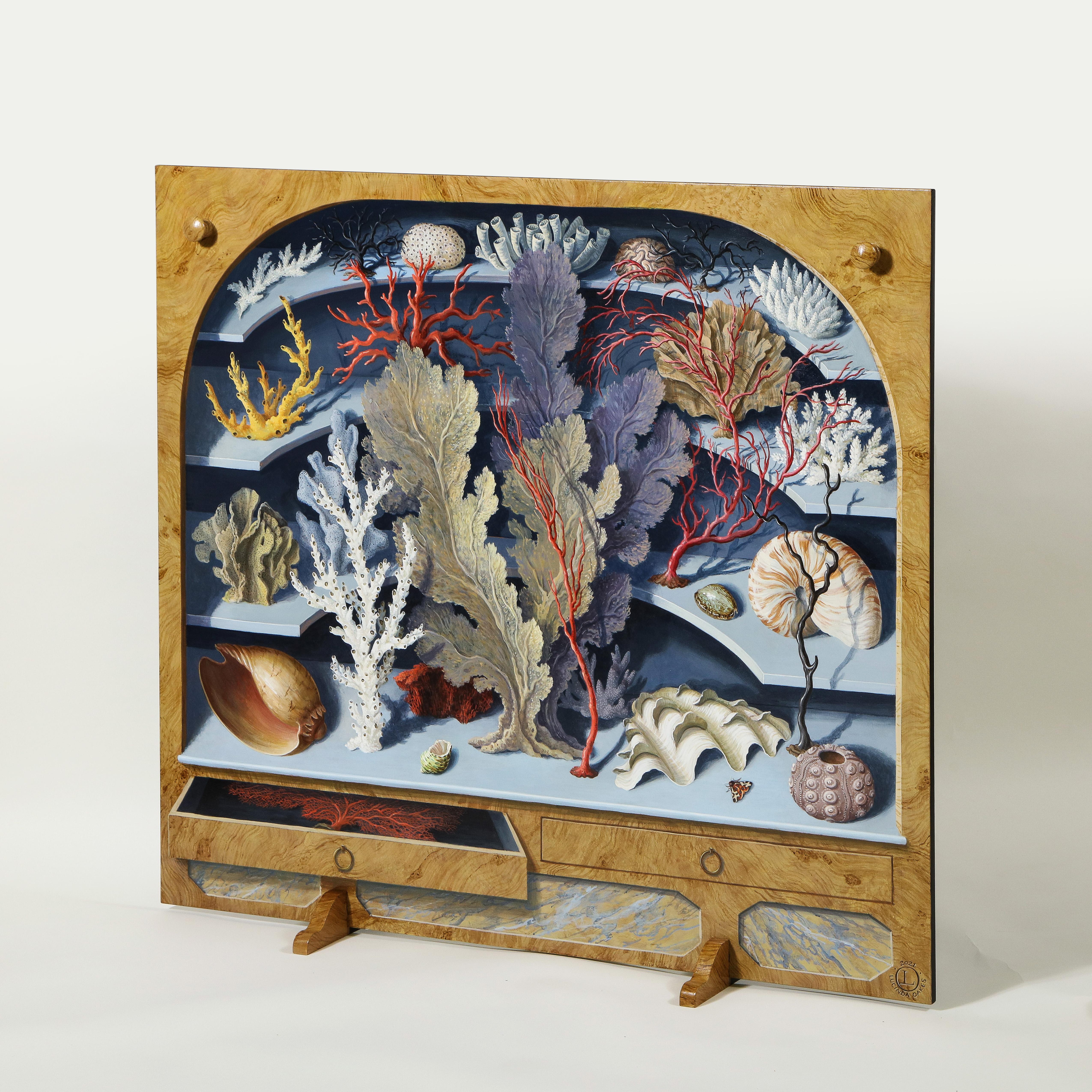 Wood Lucinda Oakes Coral Cabinet of Curiosities Chimney Board
