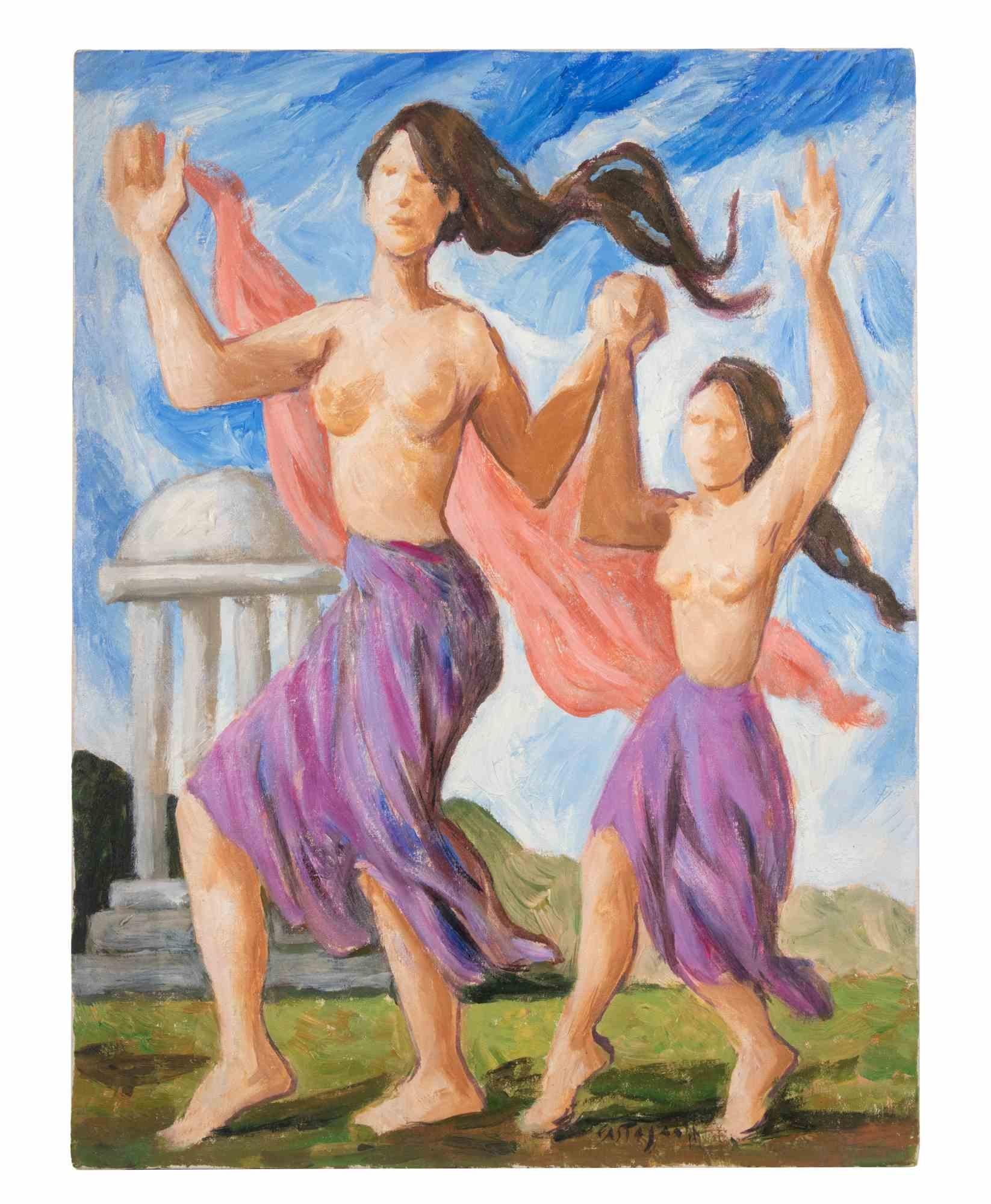 La célébration - Peinture à l'huile de Lucio Castagneri - 1990 en vente 3