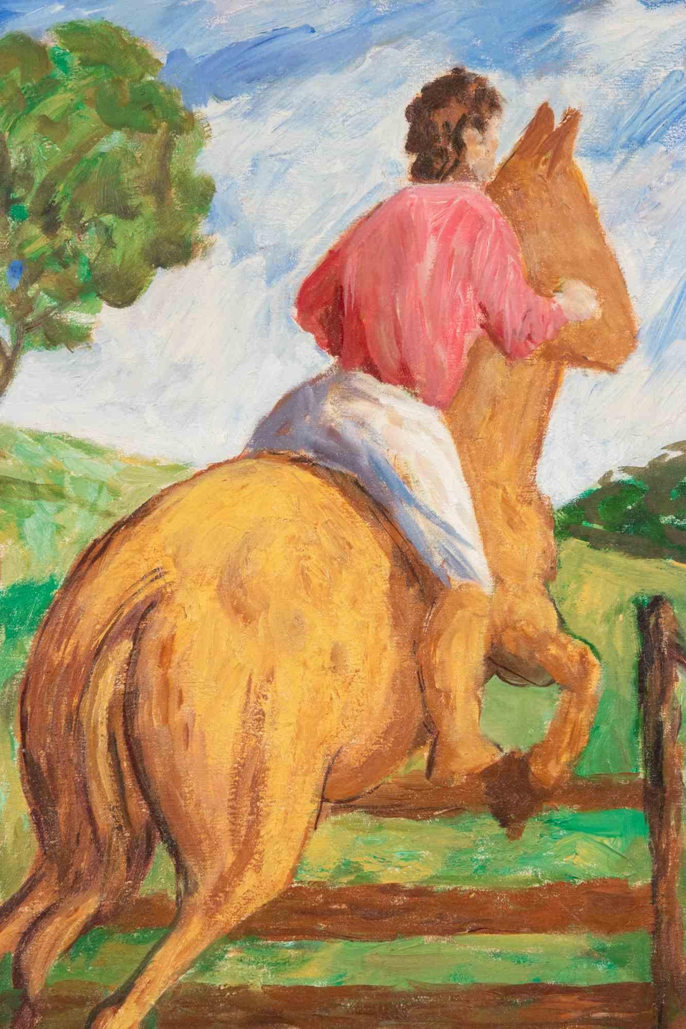 Le Chevalier - Peinture à l'huile de Lucio Castagneri - 1990 en vente 1