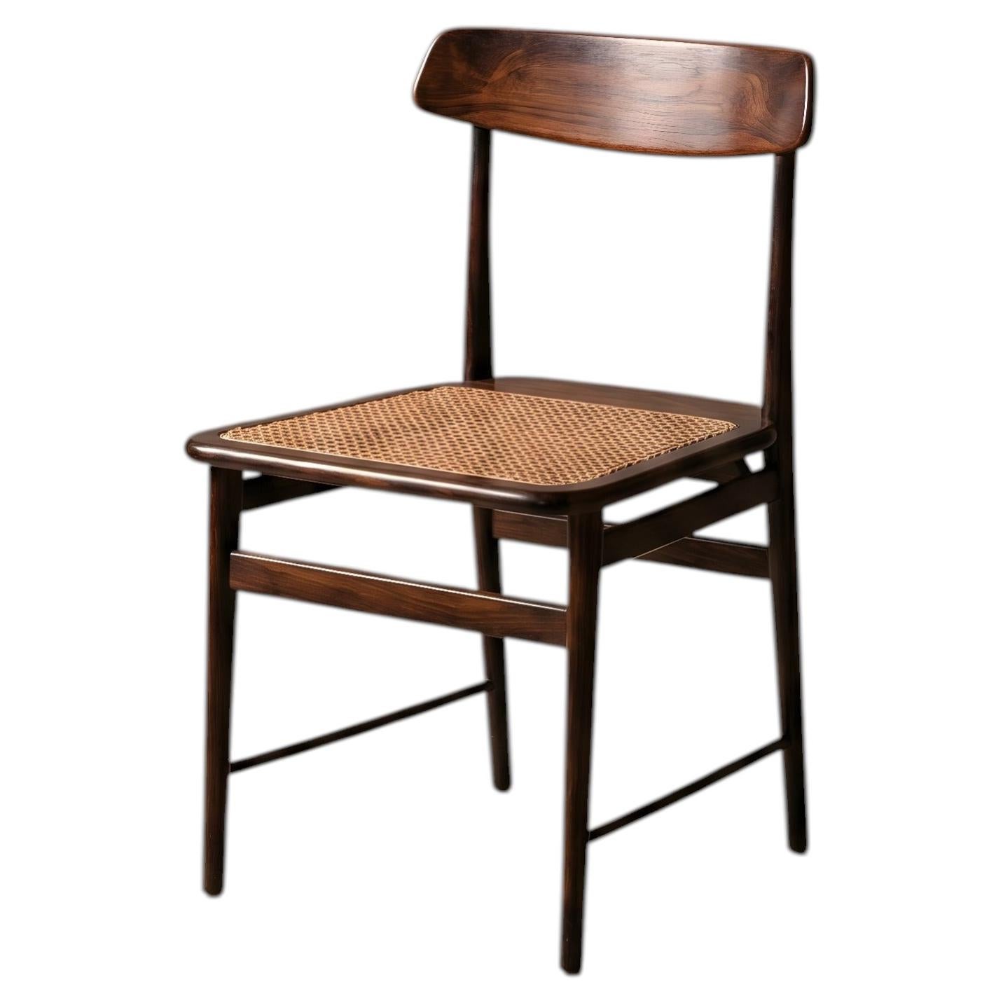 Lucio Chair by Sérgio Rodrigues, Rosewood and Cane, Brazil, 1956
