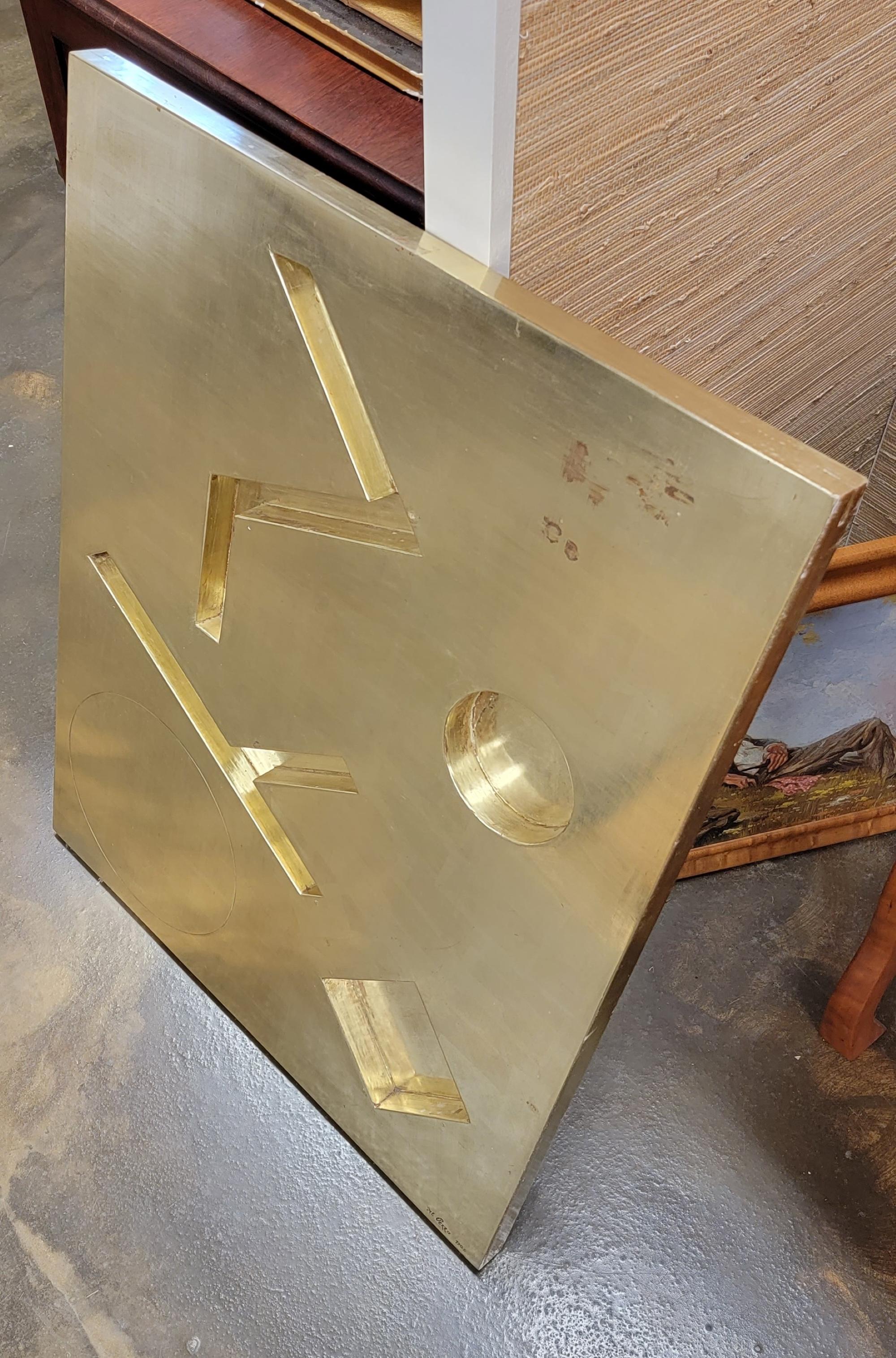Gold Green Table, 1969 Gruppo 58 of Naples, Constructivist For Sale 5