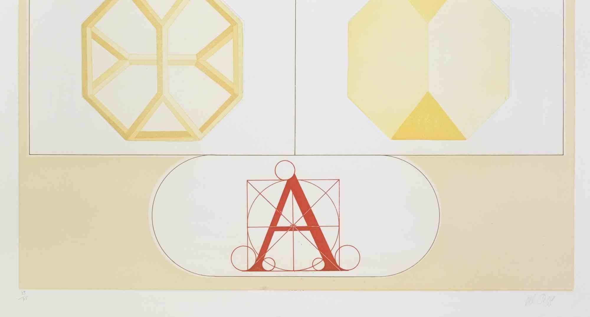 Composition - Lithograph by Lucio del Pezzo - 1970s - Print by Lucio Del Pezzo