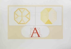 Vintage Composition - Lithograph by Lucio del Pezzo - 1970s