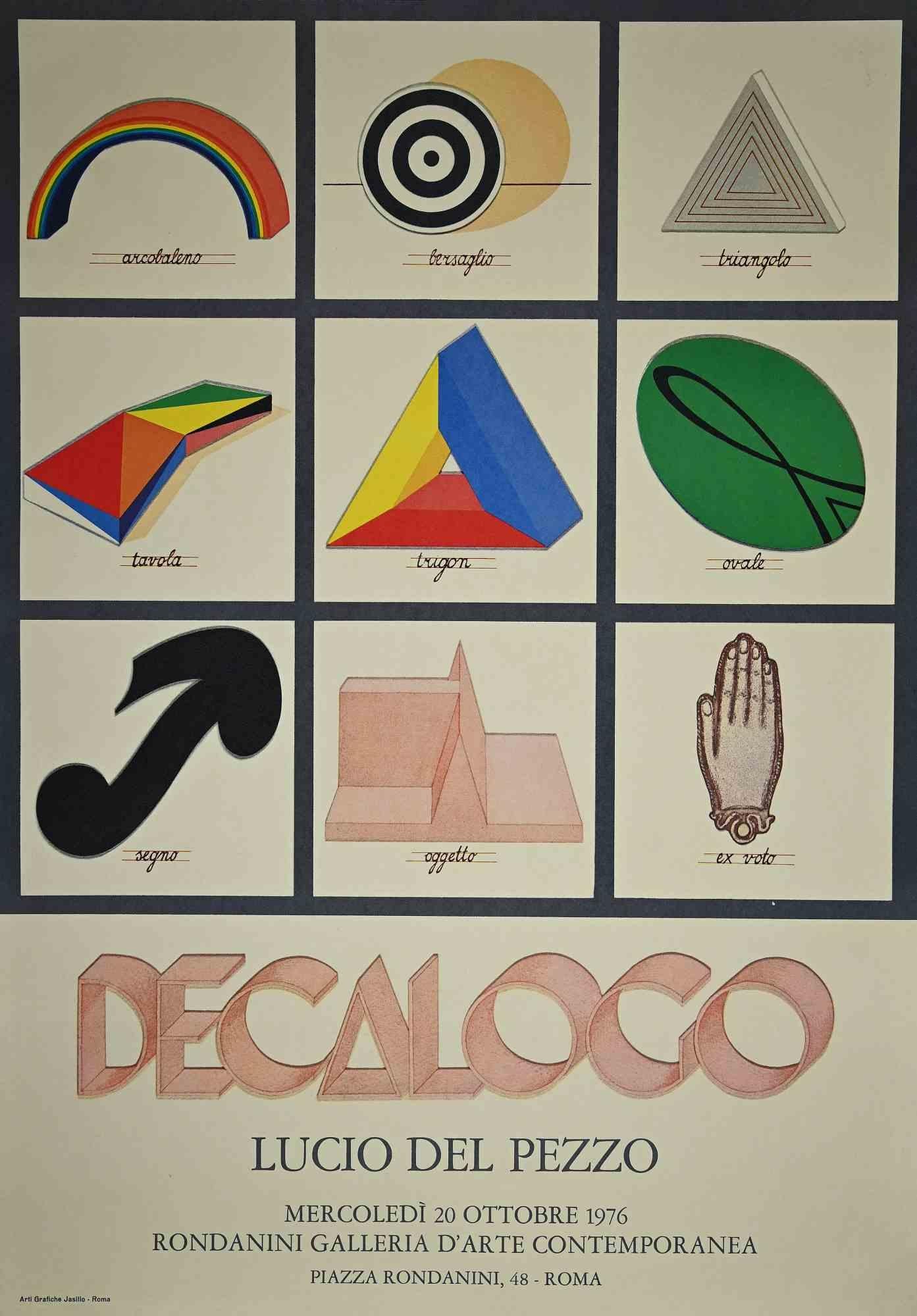Lucio Del Pezzo Abstract Print - Decalogue - Original Offset by Lucio del Pezzo - 1976