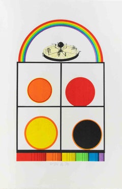 The Sun - Lithograph by Lucio Del Pezzo - 1972
