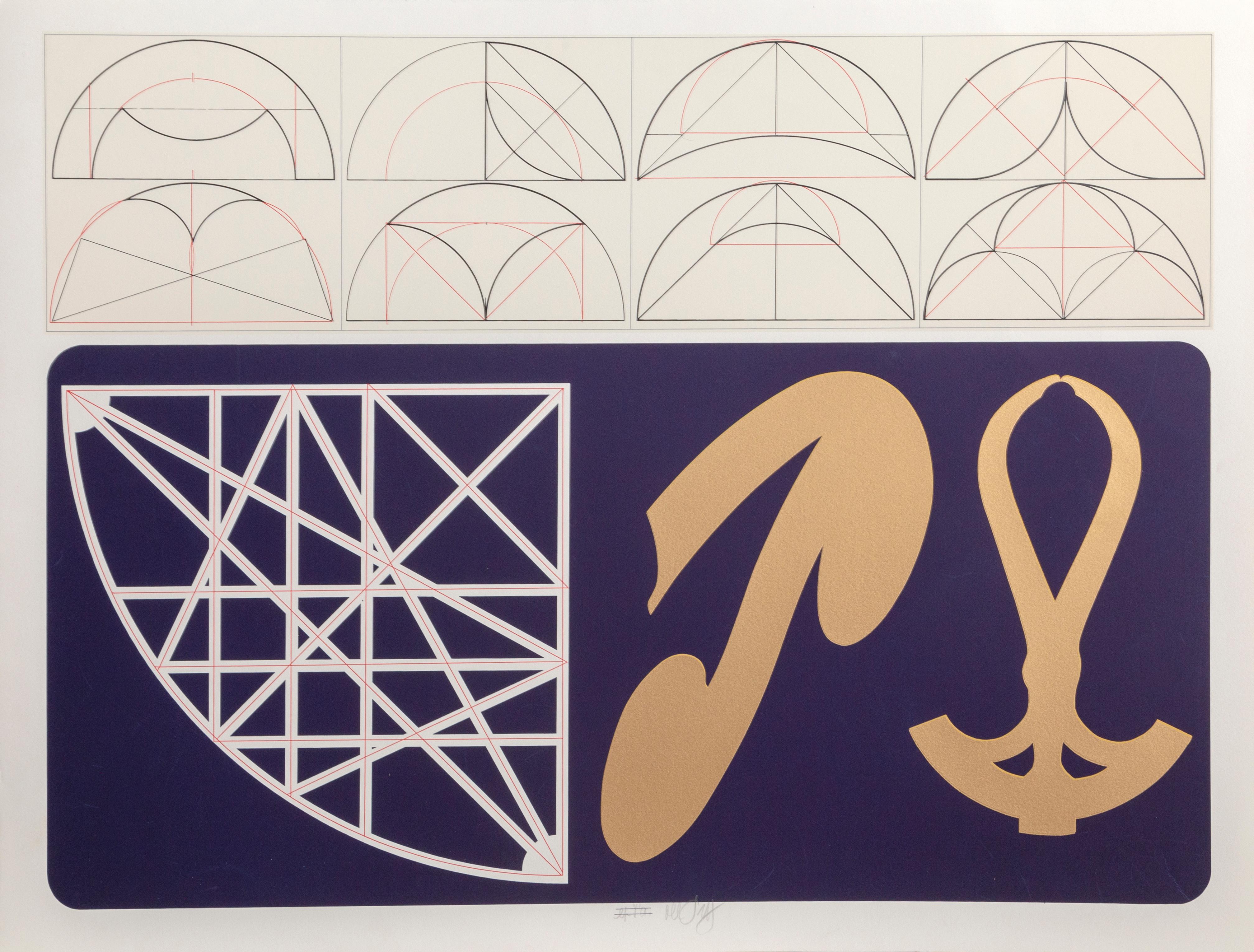 Tycho Brahe, Abstract Geometric Screenprint by Lucio Del Pezzo