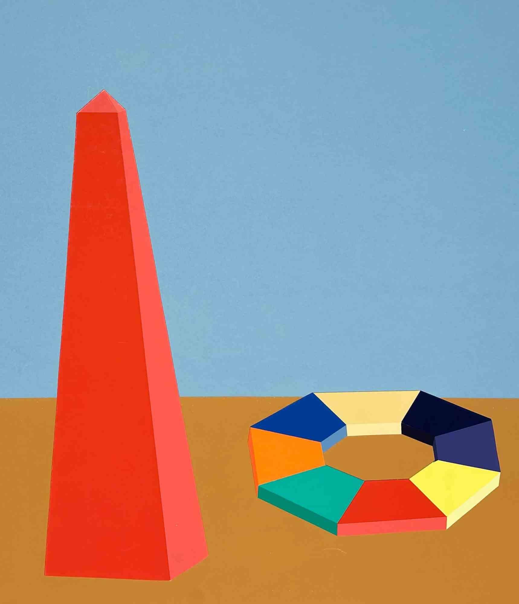 Untitled - Screenprint by Lucio Del Pezzo - 1990s For Sale 1