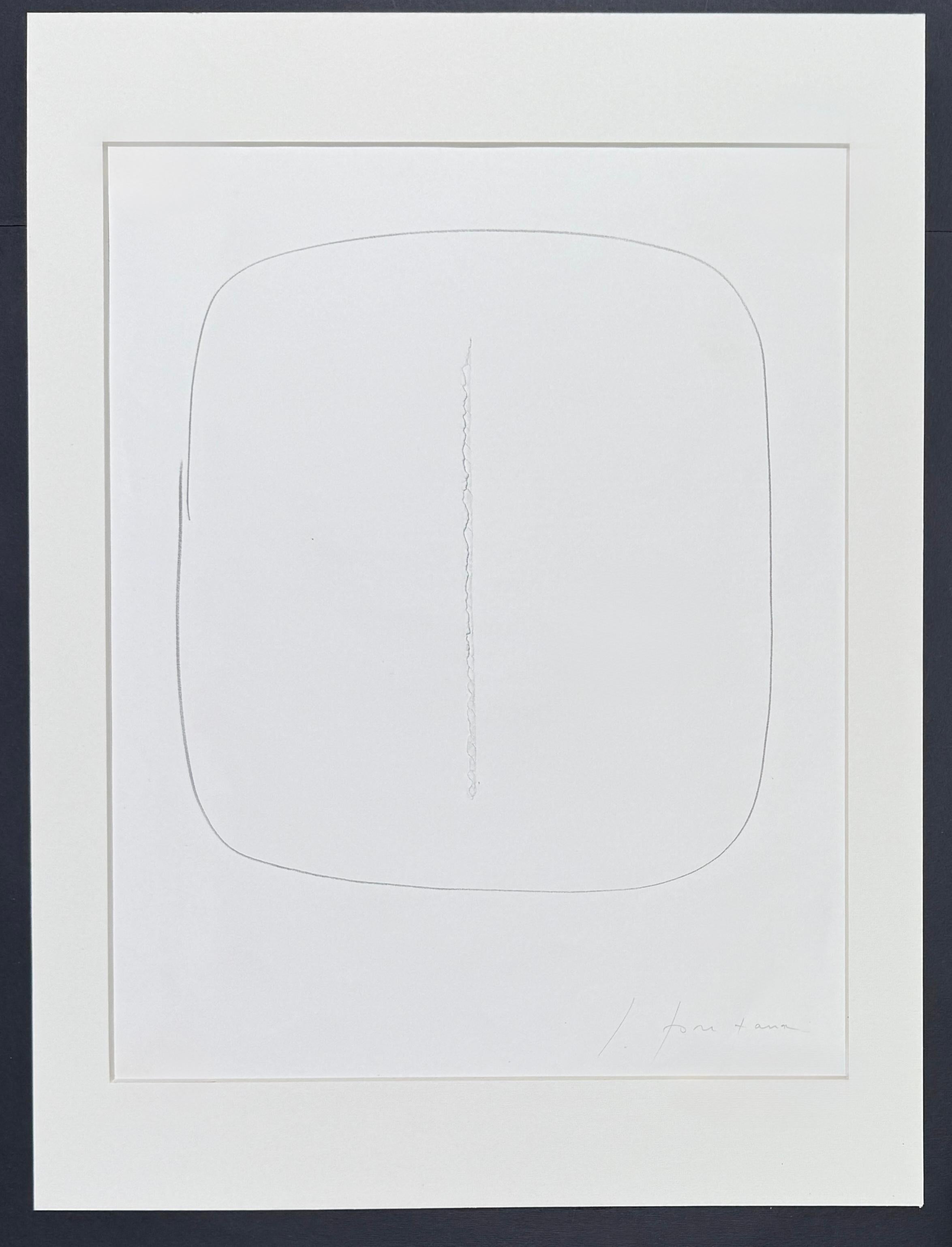 Lucio Fontana (1899–1968) – Concetto Spaziale – Lithograph with hand-cut - 1961 For Sale 1