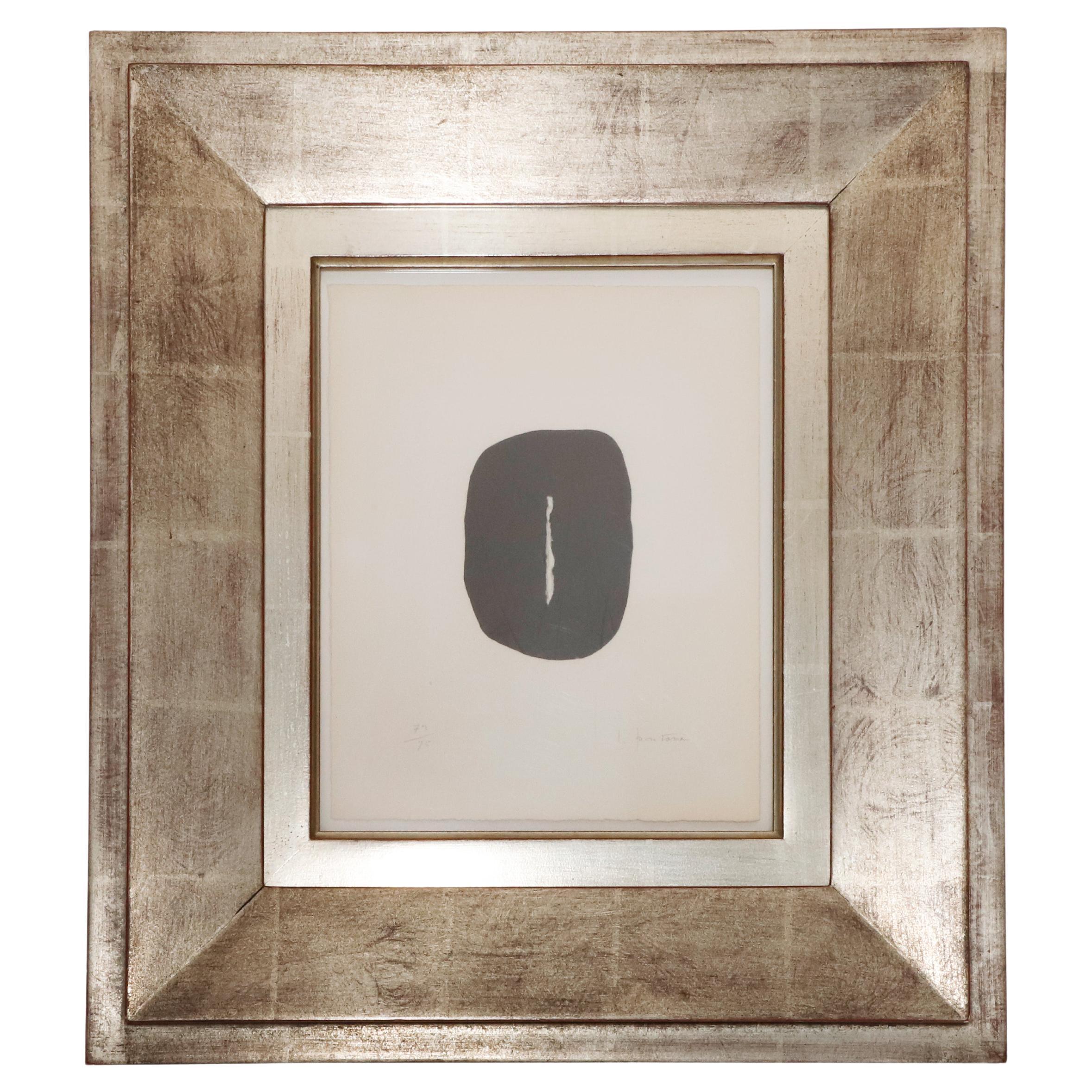 Lucio Fontana Print Titled "Utan Titel" on Frame, Signed and Numbered For Sale