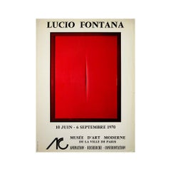 1970 Lucio Fontana original Exhibition Poster, Musée d'Art Moderne Paris