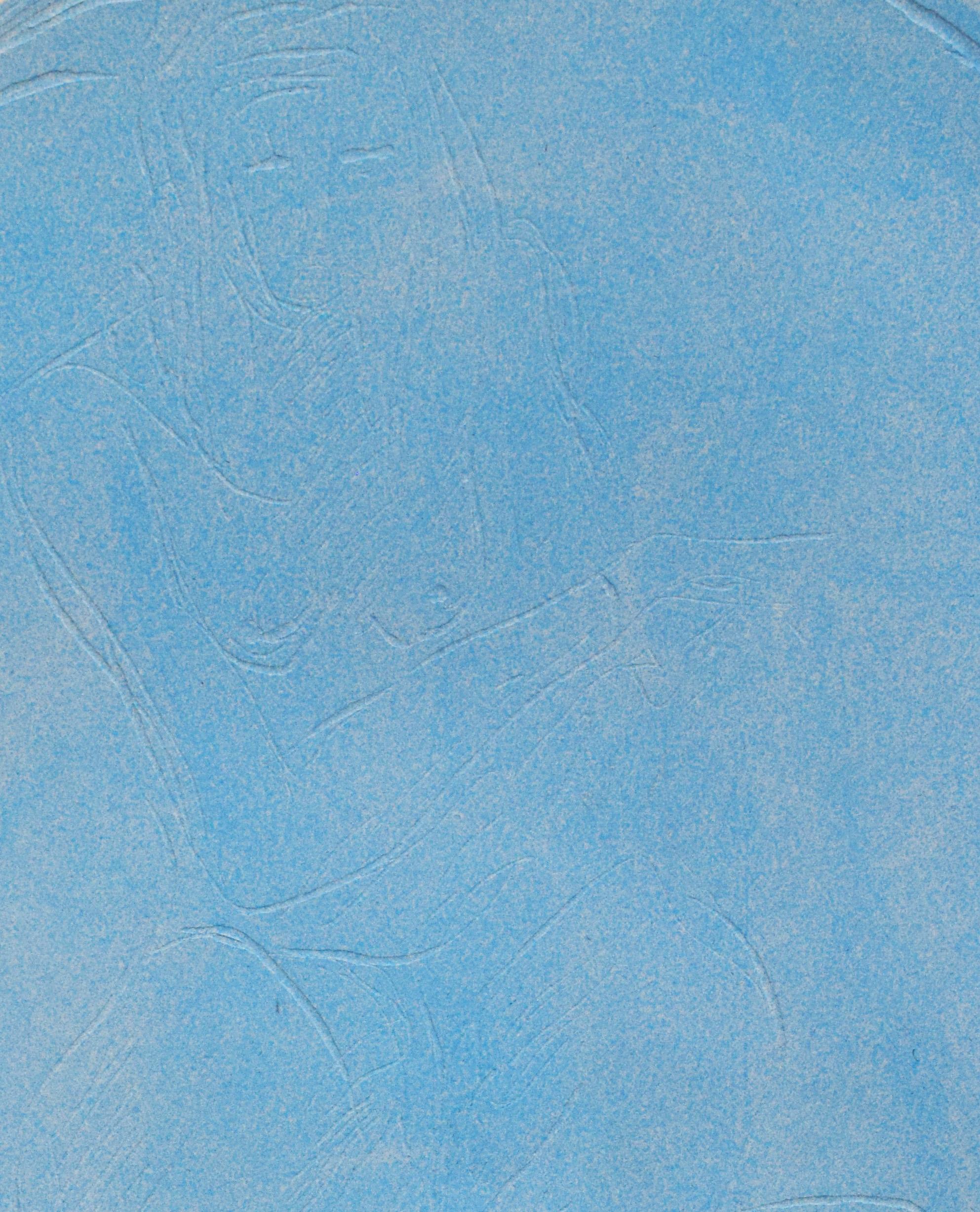 Nudo blu  Nudo Azzurro - Arte astratta concettuale italiana Spazialismo - Abstract Print Blu di Lucio Fontana