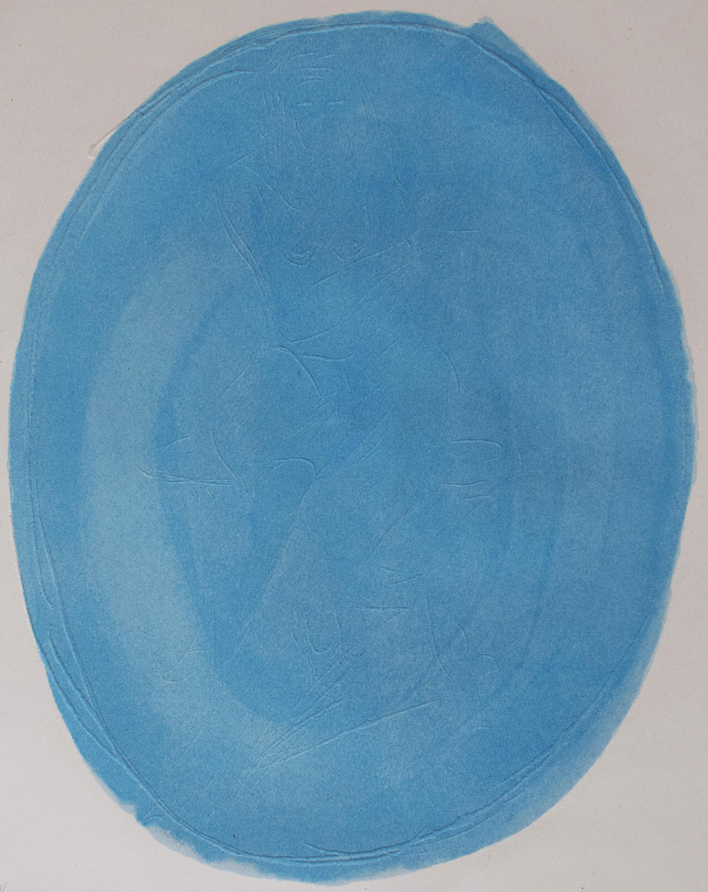 Azul desnudo  Nudo Azzurro - Arte abstracto conceptual italiano Espacialismo