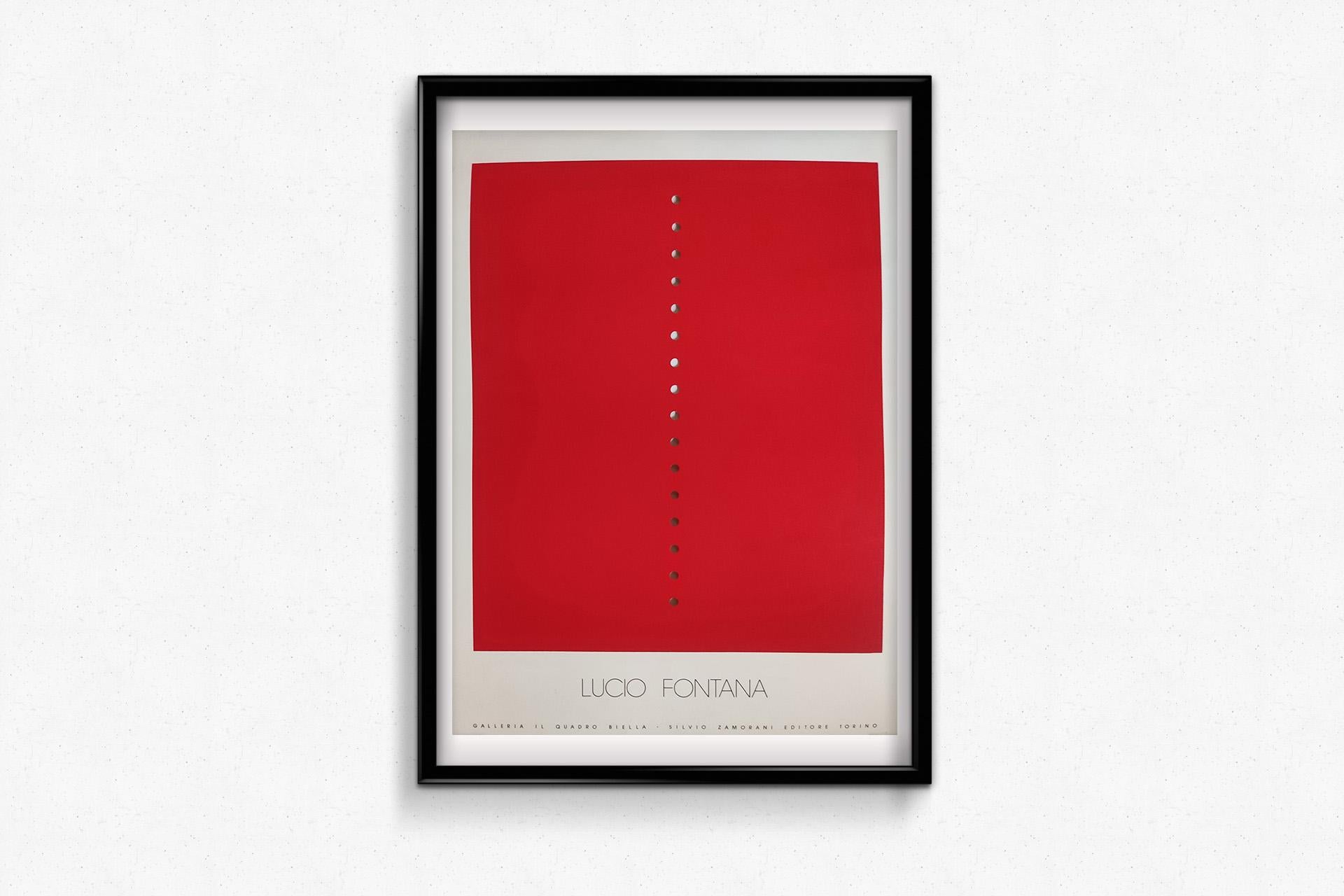 Circa 1970 original exhibition poster for Lucio Fontana - Concetto Spaziale For Sale 1