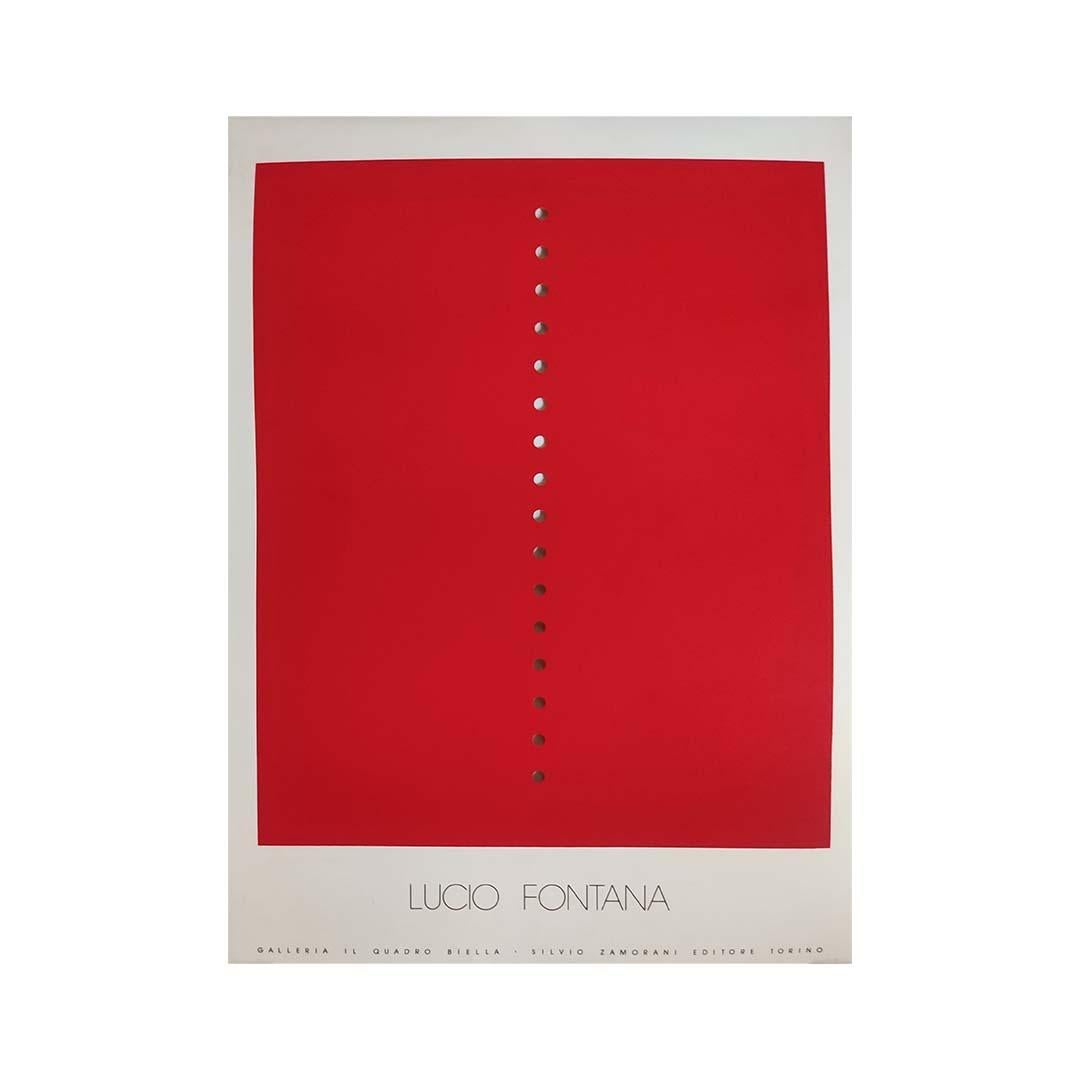 Circa 1970 original exhibition poster for Lucio Fontana - Concetto Spaziale For Sale 3