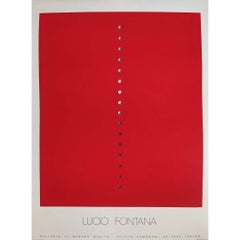 Cartel de exposición original de 1970 para Lucio Fontana - Concetto Spaziale