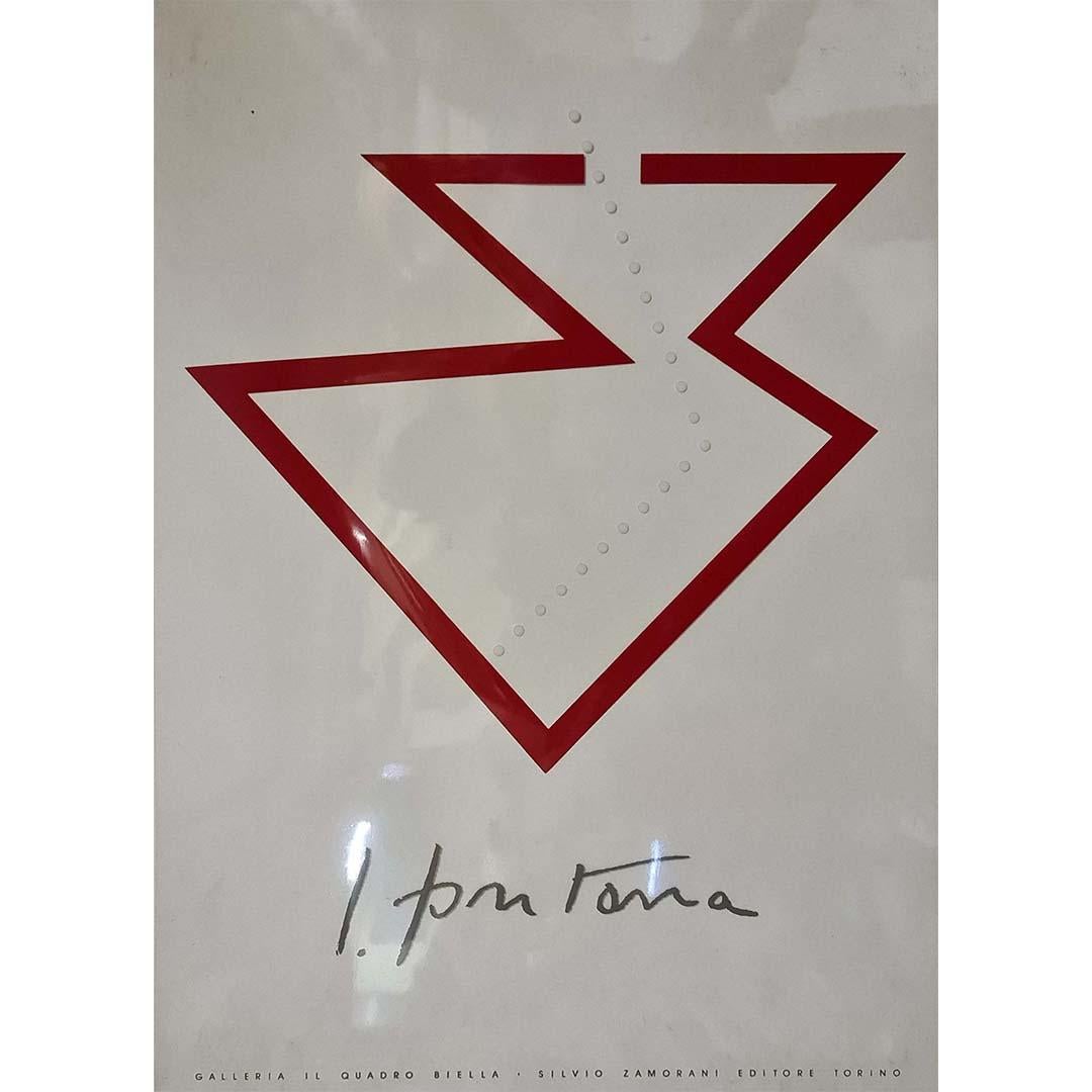 Circa 1970 Composition originale en rouge sur plexiglas de Lucio Fontana
