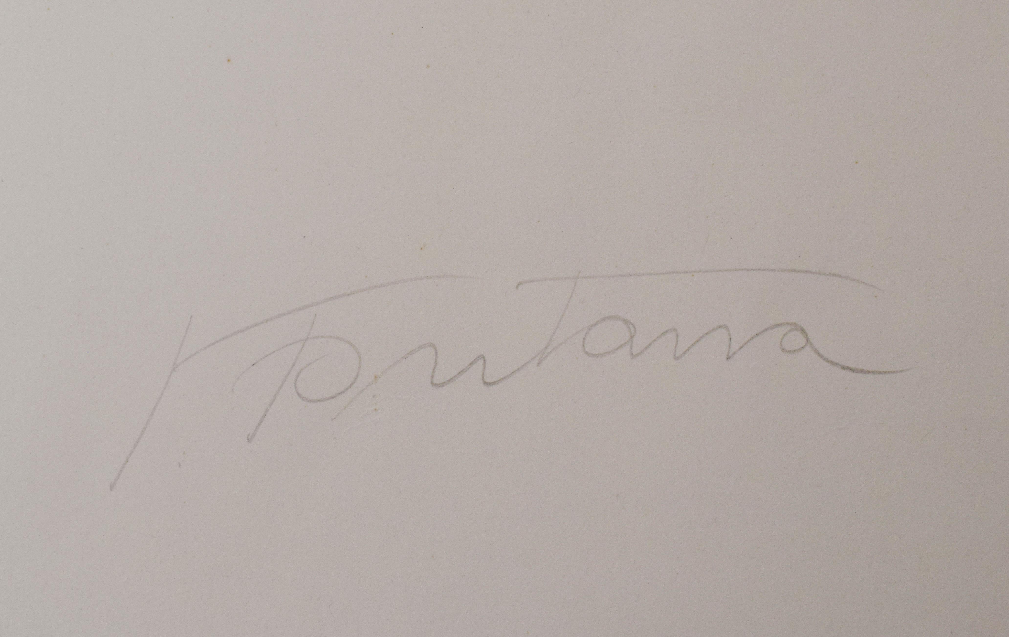 Composizione II da, Senza titolo - Spazialismo concettuale astratto italiano - Print Astratto di Lucio Fontana