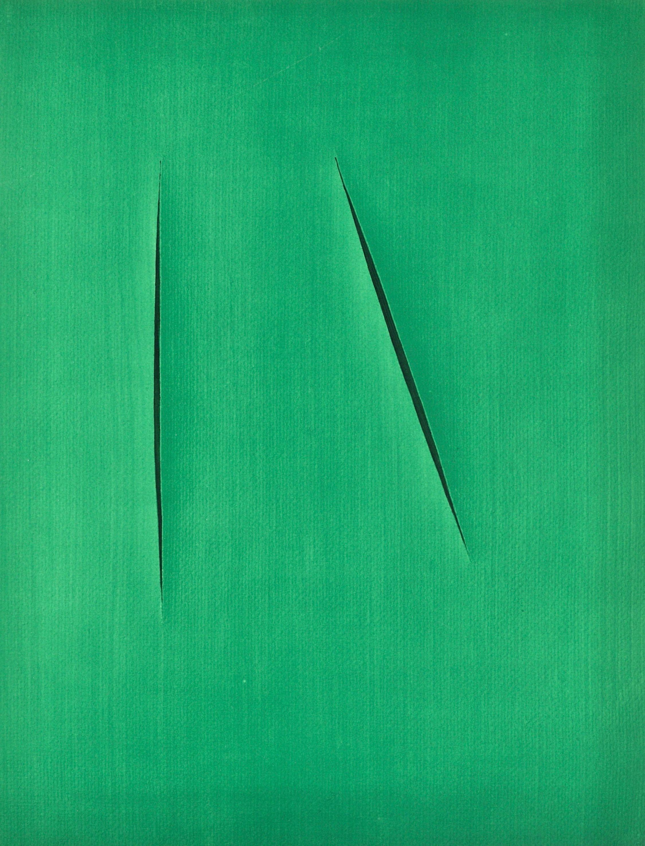 Abstract Print de Lucio Fontana - Concetto Spaziale, Sociedad Internacional de Arte del Siglo XX