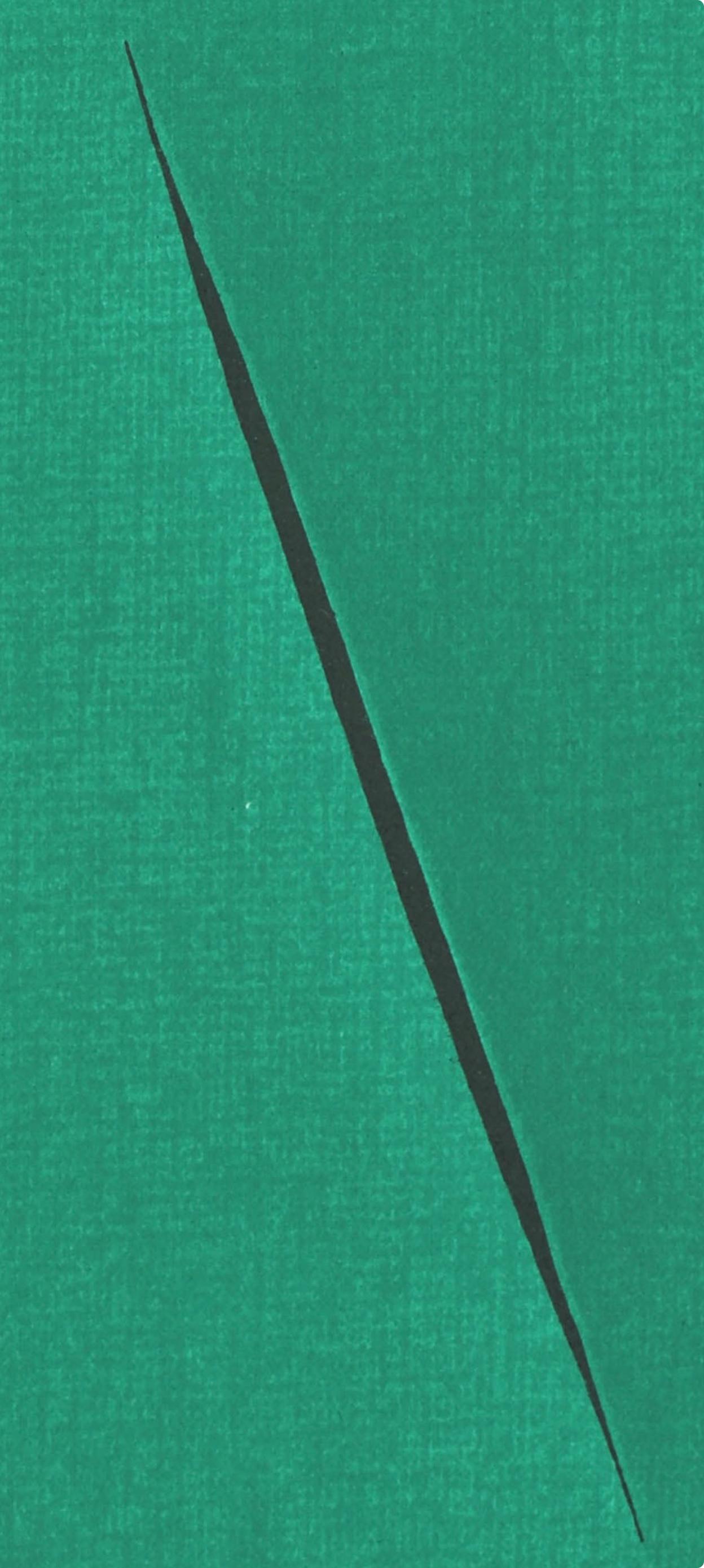 Fontana, Concetto Spaziale, San Lazzaro et ses Amis, XXe siècle (después) - Landscape Print Azul de Lucio Fontana