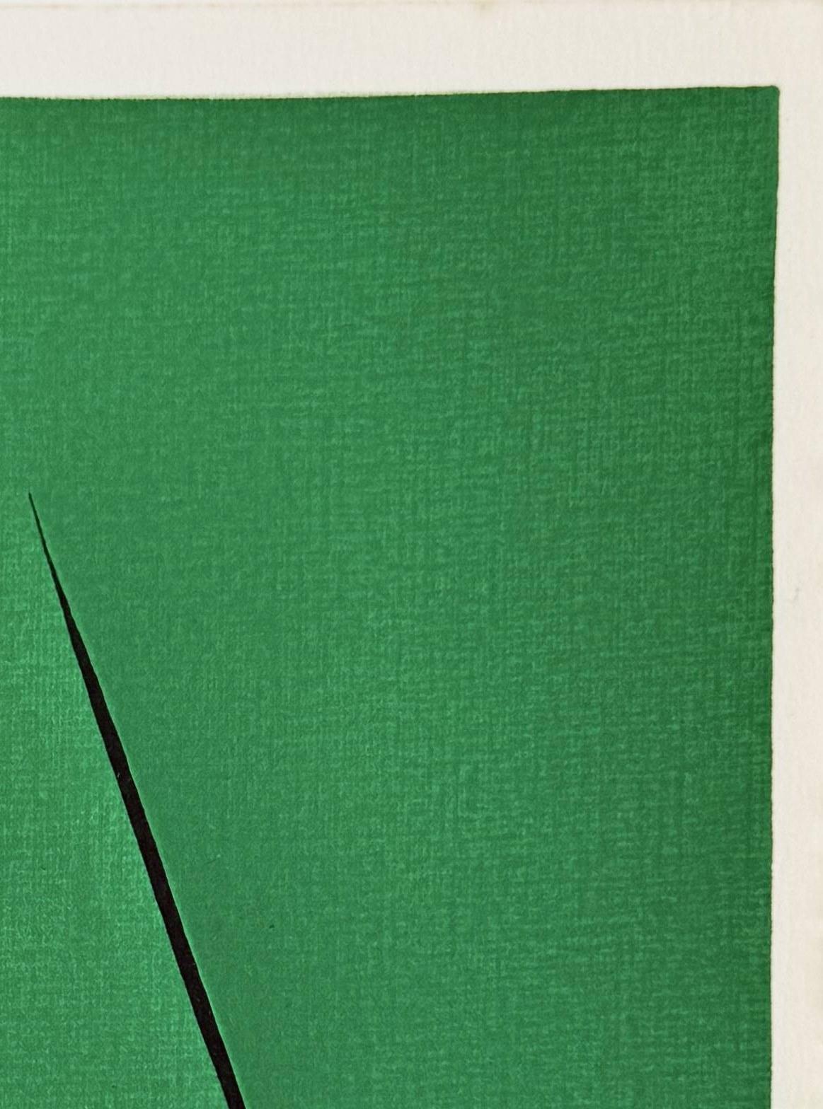 Lucio Fontana (1899-1968) - Concetto Spaziale

Lithographie de 1975.

Édition 371/575 (une photocopie du colophon est incluse).

Dimensions de l'œuvre : 31 x 24 cm.

Chaque exemplaire de cette lithographie comprend la page originale jointe,