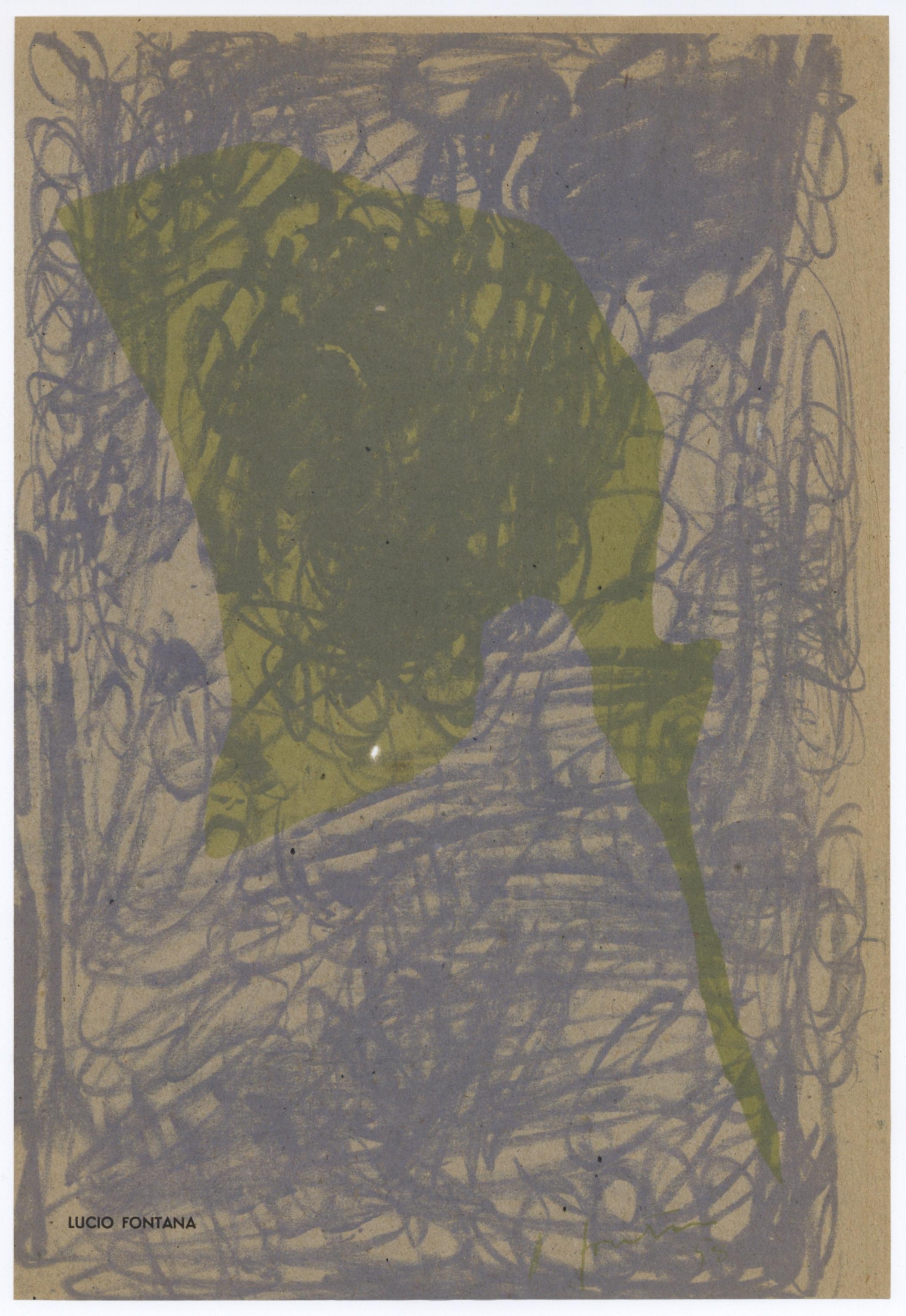 Lucio Fontana Abstract Print - lithograph