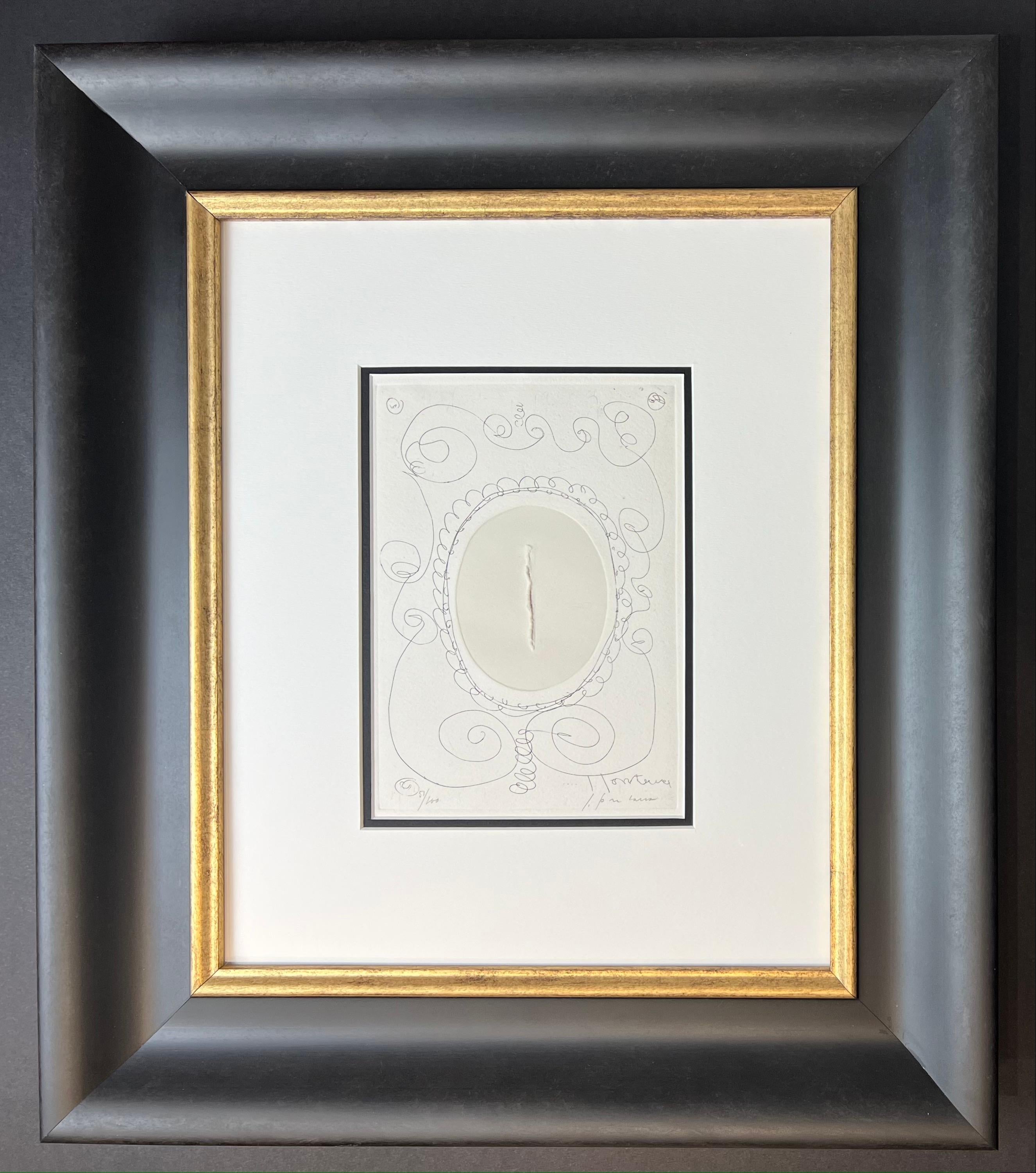 Lucio Fontana ( 1899 – 1968 ) – etching with cut executed by Lucio Fontana -1966 4