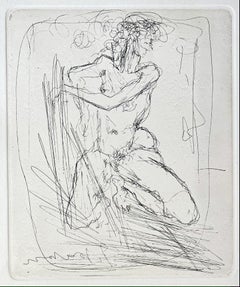 Lucio Fontana ( 1899 - 1968 ) - Nudo - etching on paper - 1964