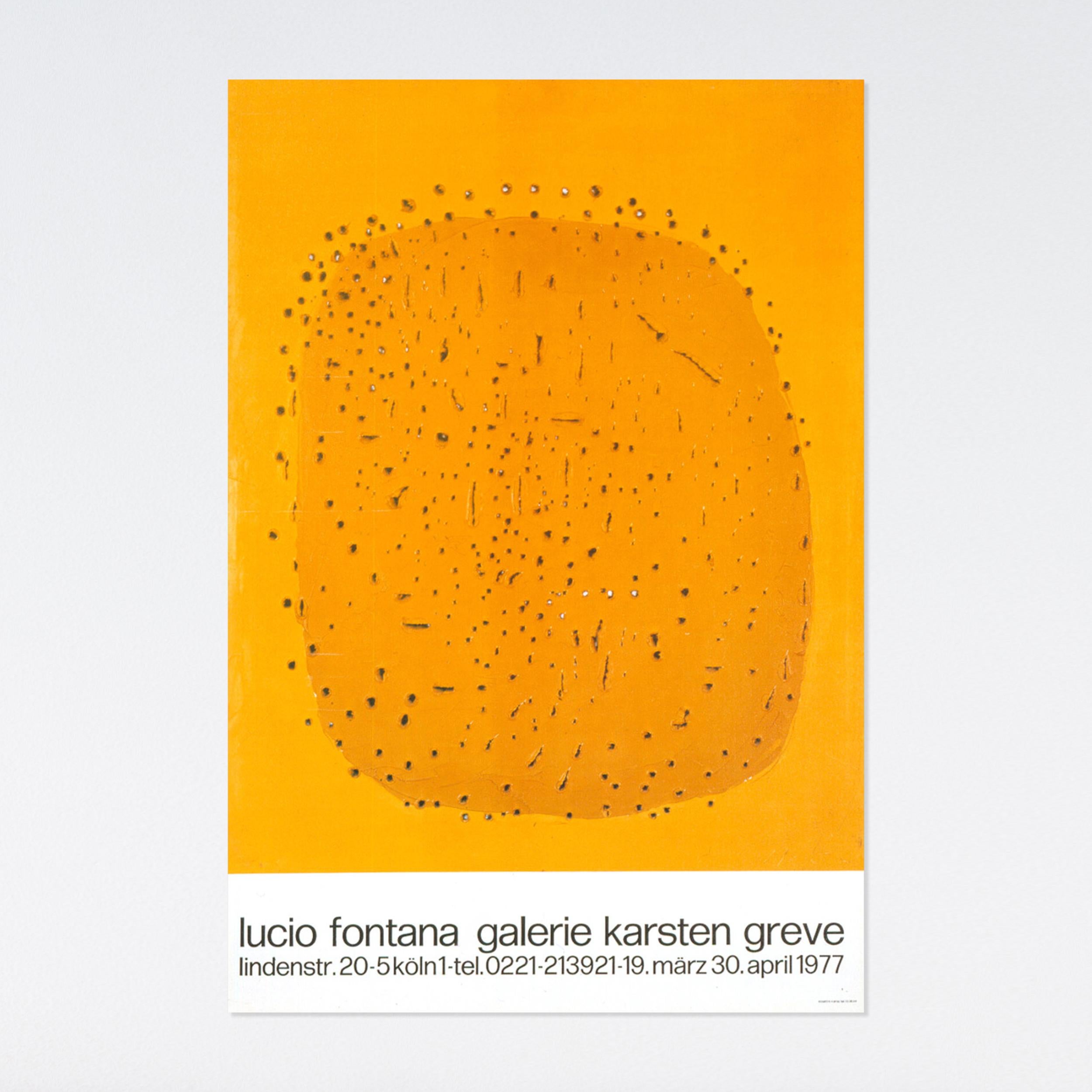 Lucio Fontana, 1977 Large Galerie Karsten Greve Museum Poster, Orange