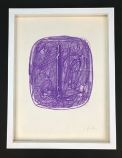 Lucio Fontana - Concetto Spaziale - Lithographie mit handgeschliffenem Fontana selbst
