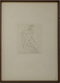 Lucio Fontana - Nudo ( Nude ) - Hand-Signed Etching on Paper, 1964