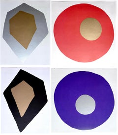 Lucio Fontana Conjunto de 4 sin título (Concetto Spaziale)