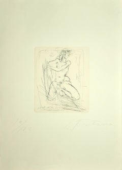 Nude - Etching by Lucio Fontana - 1964