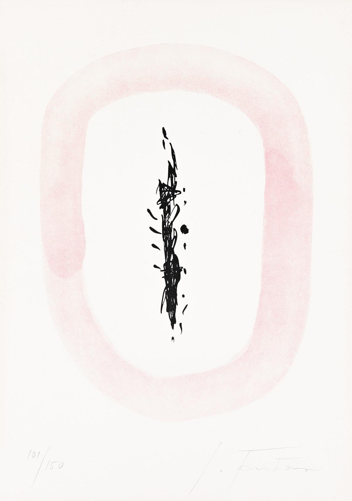 Lucio Fontana Abstract Print – Senza titolo (Concetto Spaziale)