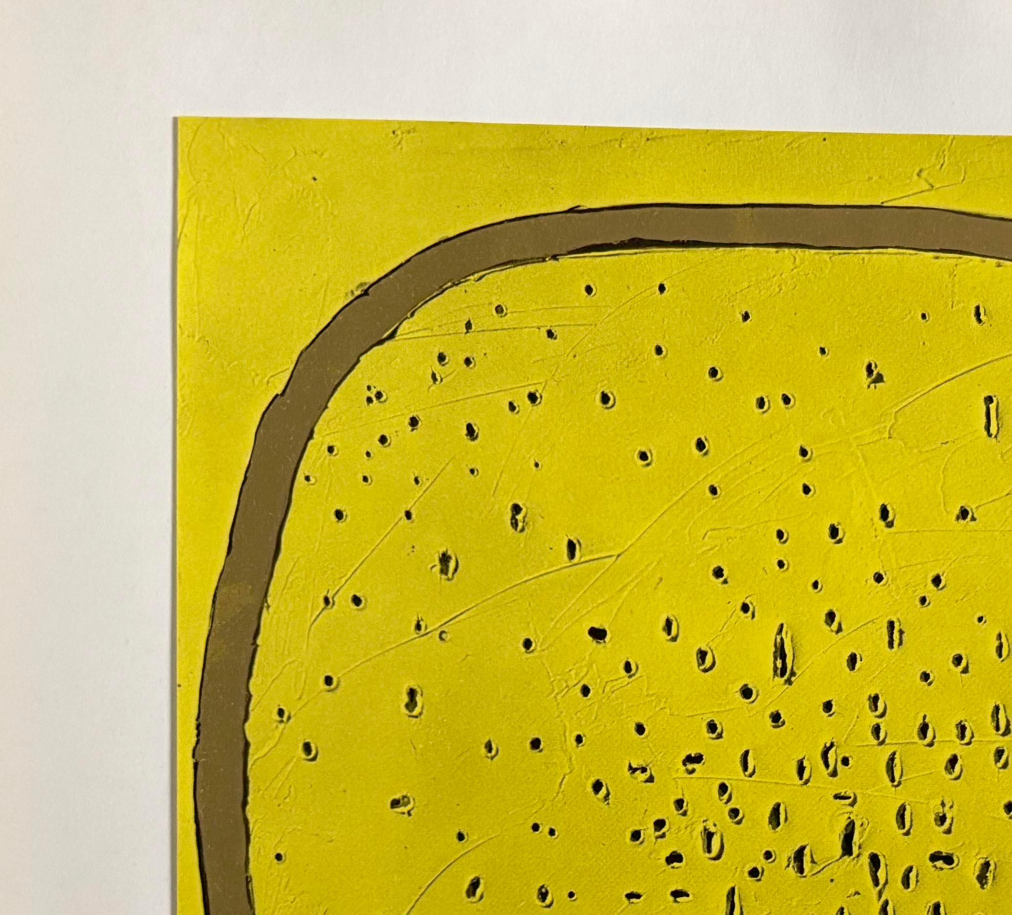 Sans titre (Concetto Spaziale jaune et or) - Abstrait Print par Lucio Fontana