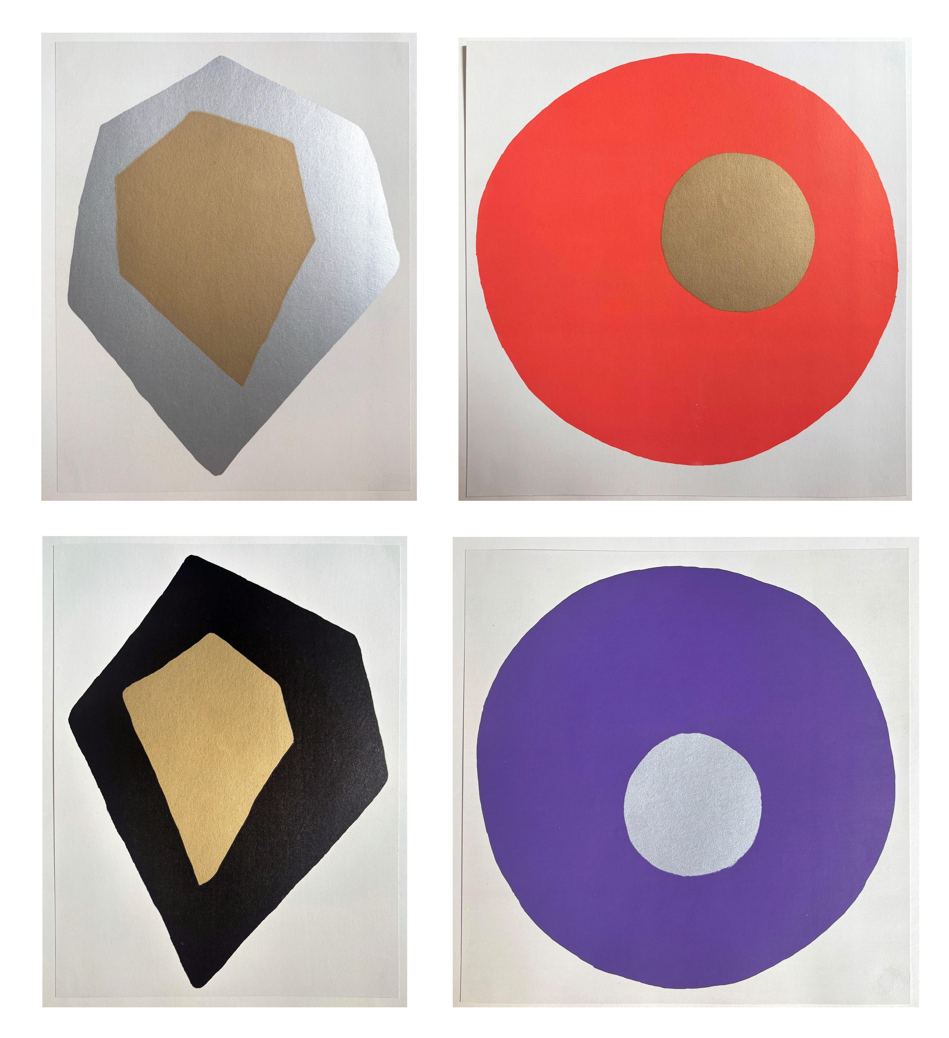 Lucio Fontana Abstract Print – Unbenannter Satz von 4 (Concetto Spaziale)