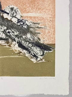 Lucio Muñoz Martinez Artista Español Grabado Original Firmado a Mano 1983