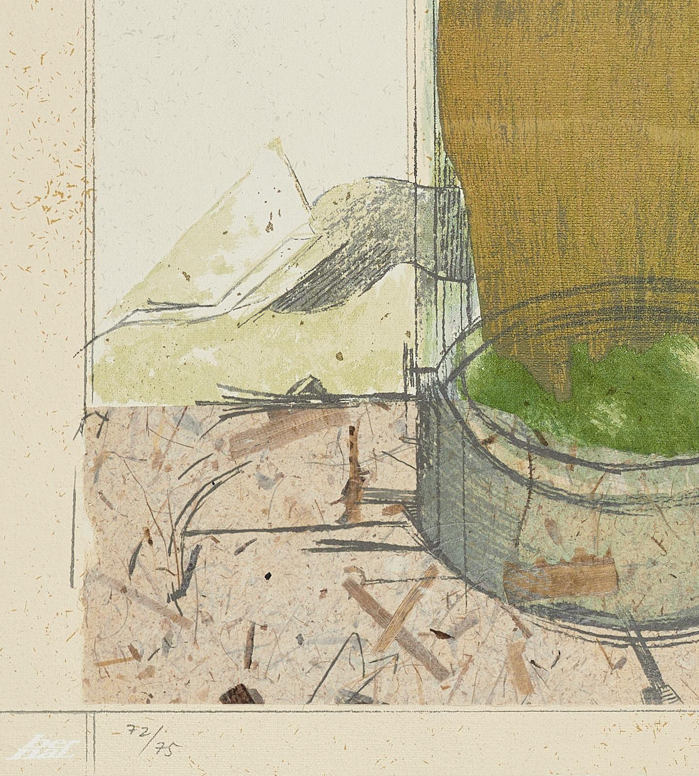 Artista spagnolo 1996 firmato in serigrafia e collage su tela, stampa d'arte originale in vendita 1