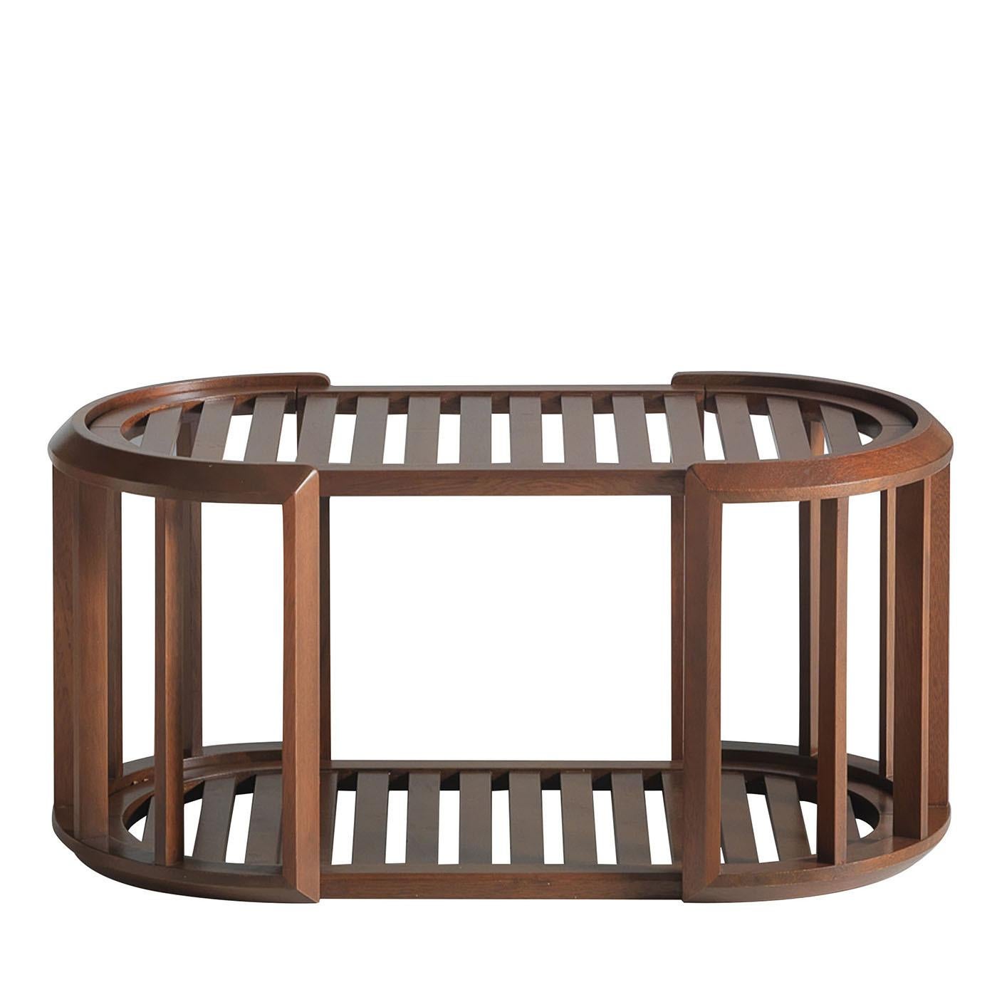 Lucio Oval Iroko Outdoor Coffee Table by Annibale Colombo Neuf - En vente à Milan, IT