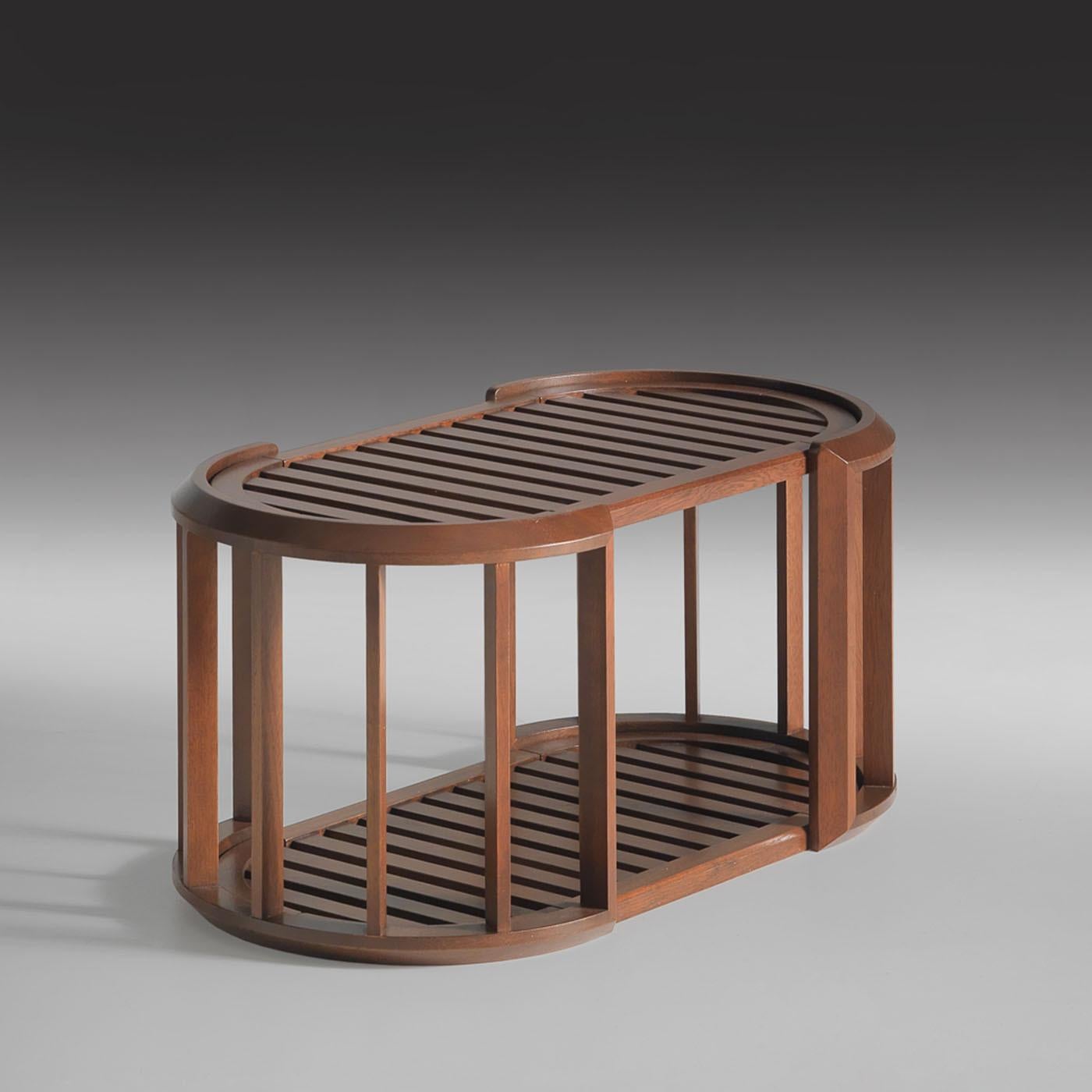 Bois Lucio Oval Iroko Outdoor Coffee Table by Annibale Colombo en vente