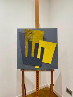 "Interazioni", Karton auf Leinwand, abstrakt, Originalgemälde