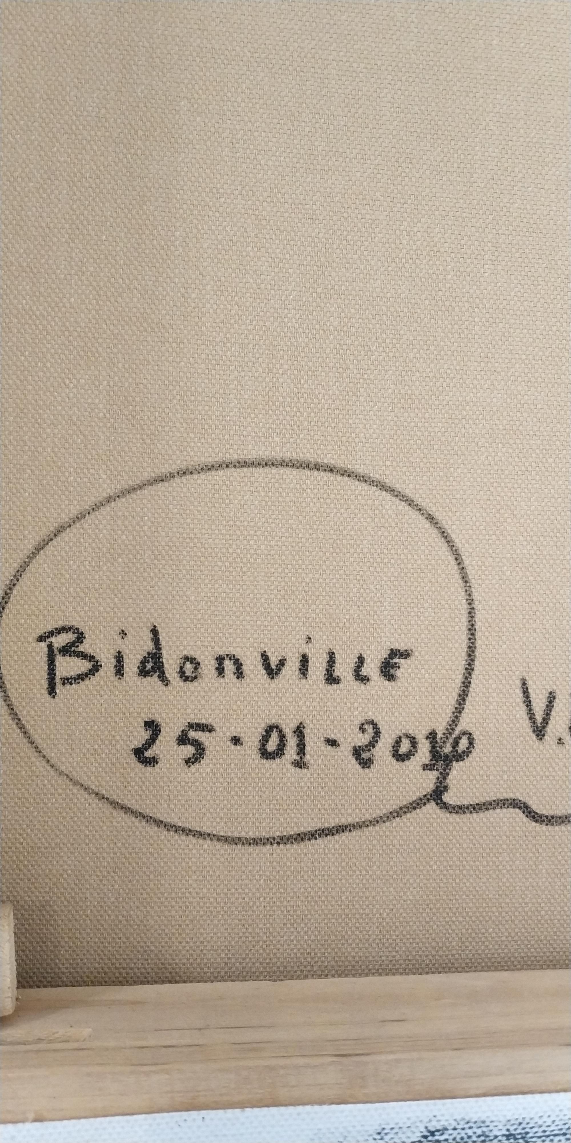 Lucio Perna, Bidonville, cartone intagliato su tela, 2010, 40x40x6cm in vendita 5