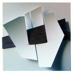 Lucio Perna, fine della storia, cartone intagliato su tela, 2021, 90x90x10cm