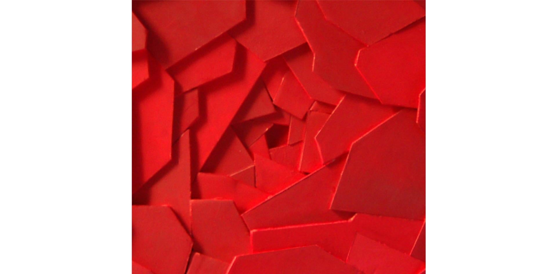 Lucio Perna, the 2nd minimum dimension of God, carved cardboard on canvas, 2016 For Sale 1