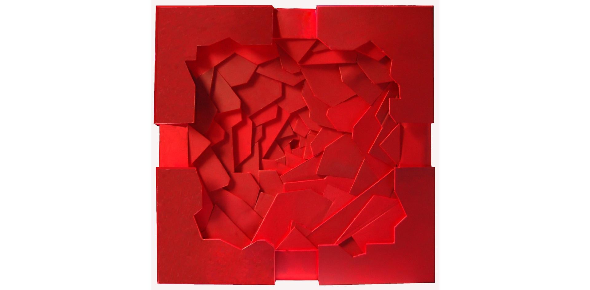 Lucio Perna, la seconda dimensione minima di Dio, cartone intagliato su tela, 2016