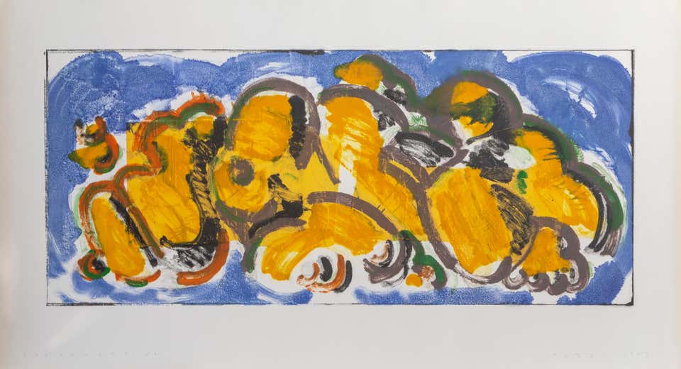 Conversation, Abstract Expressionist Monoprint by Lucio Pozzi