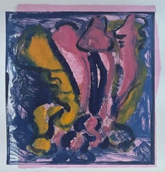 Lucio Pozzi - Barocco (Baroque) Monoprint on paper Unique Signed Italian artist